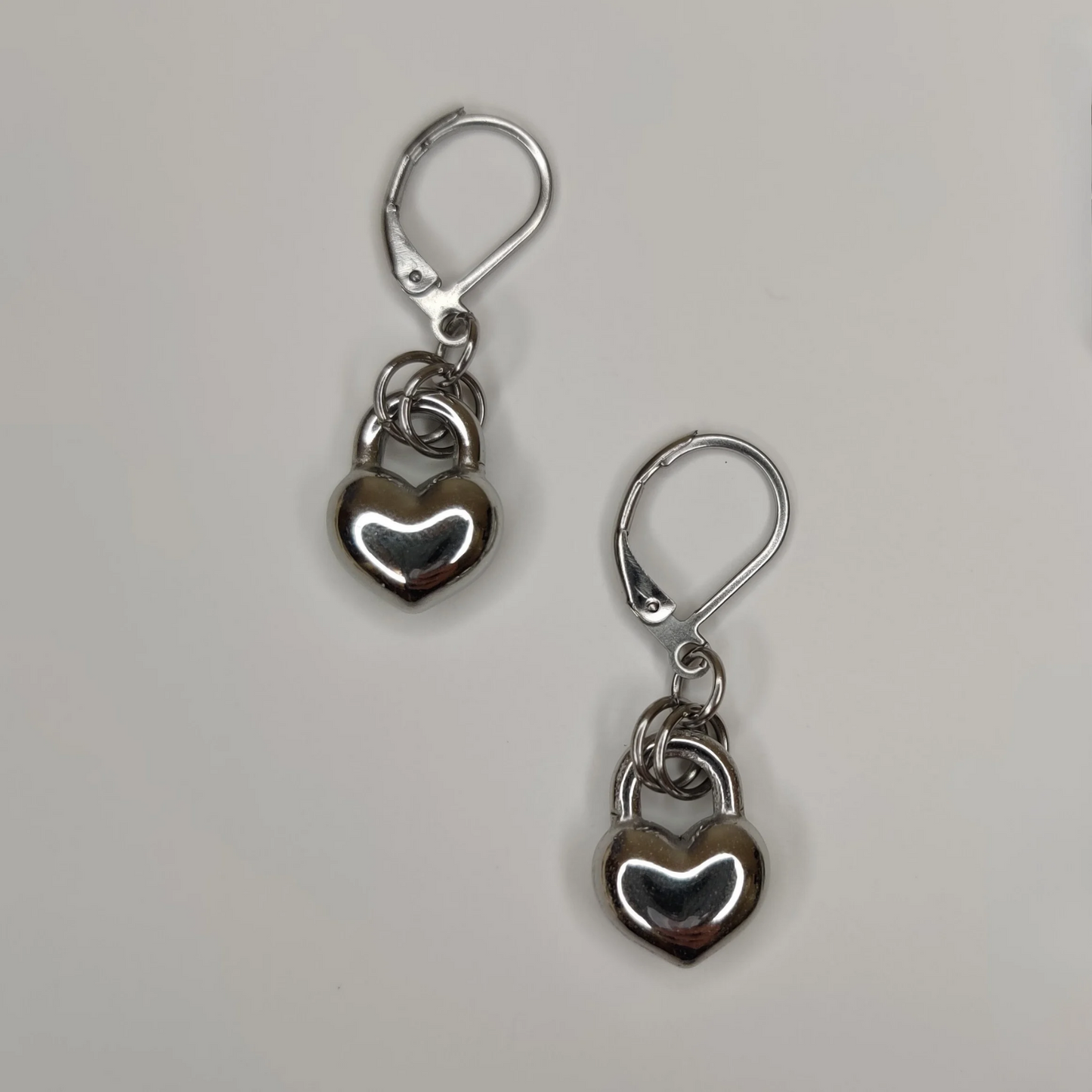 Heart locket earrings