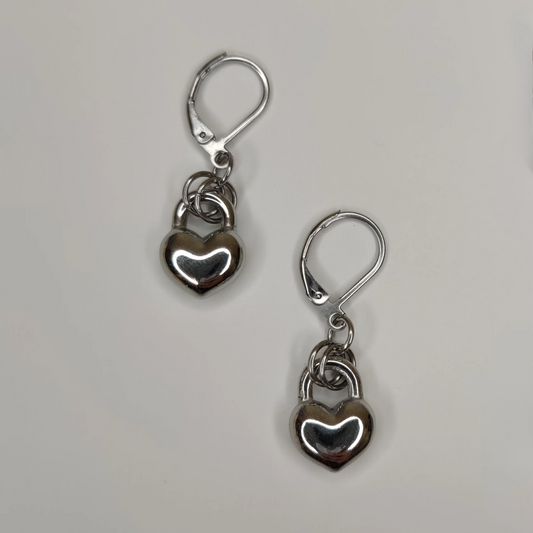 Heart locket earrings