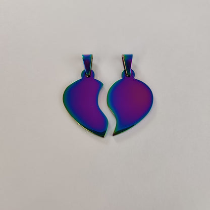 Custom Engraved Heart Tag set