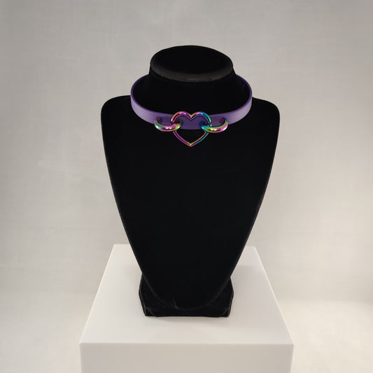 Rainbow Heart choker in purple