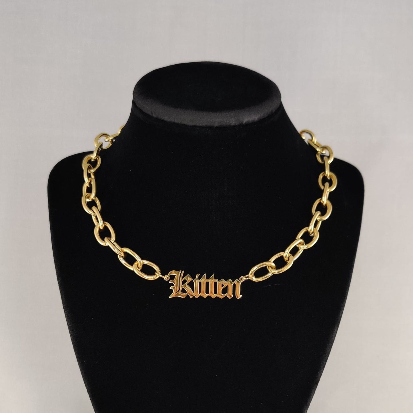 18K Gold Kitten chain choker