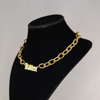 18K Gold Kitten chain choker