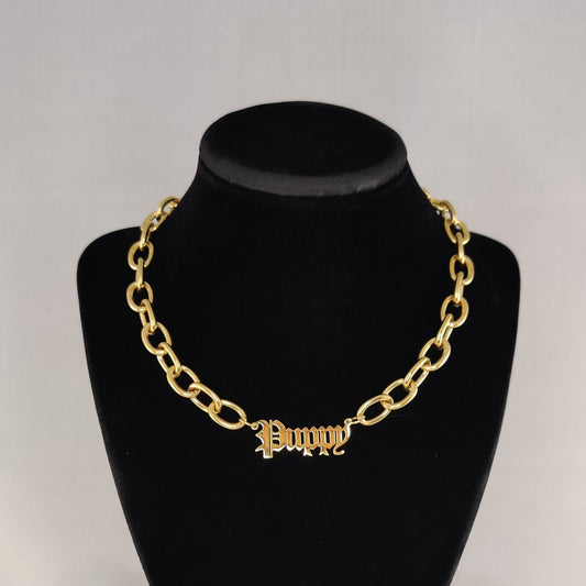 18K Gold Puppy chain choker