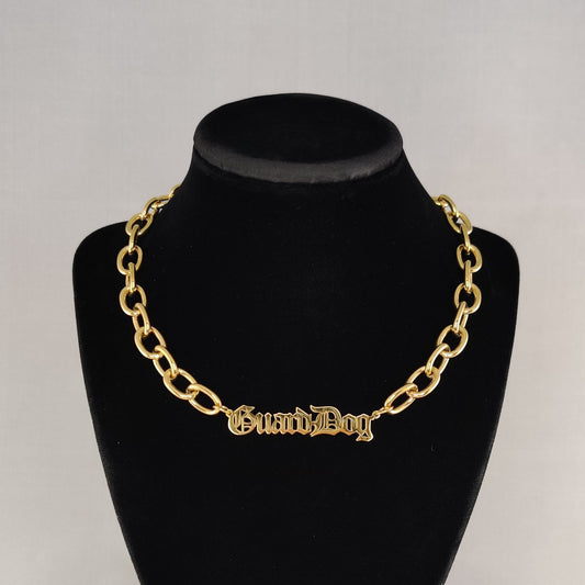 18K Gold Guard Dog chain choker