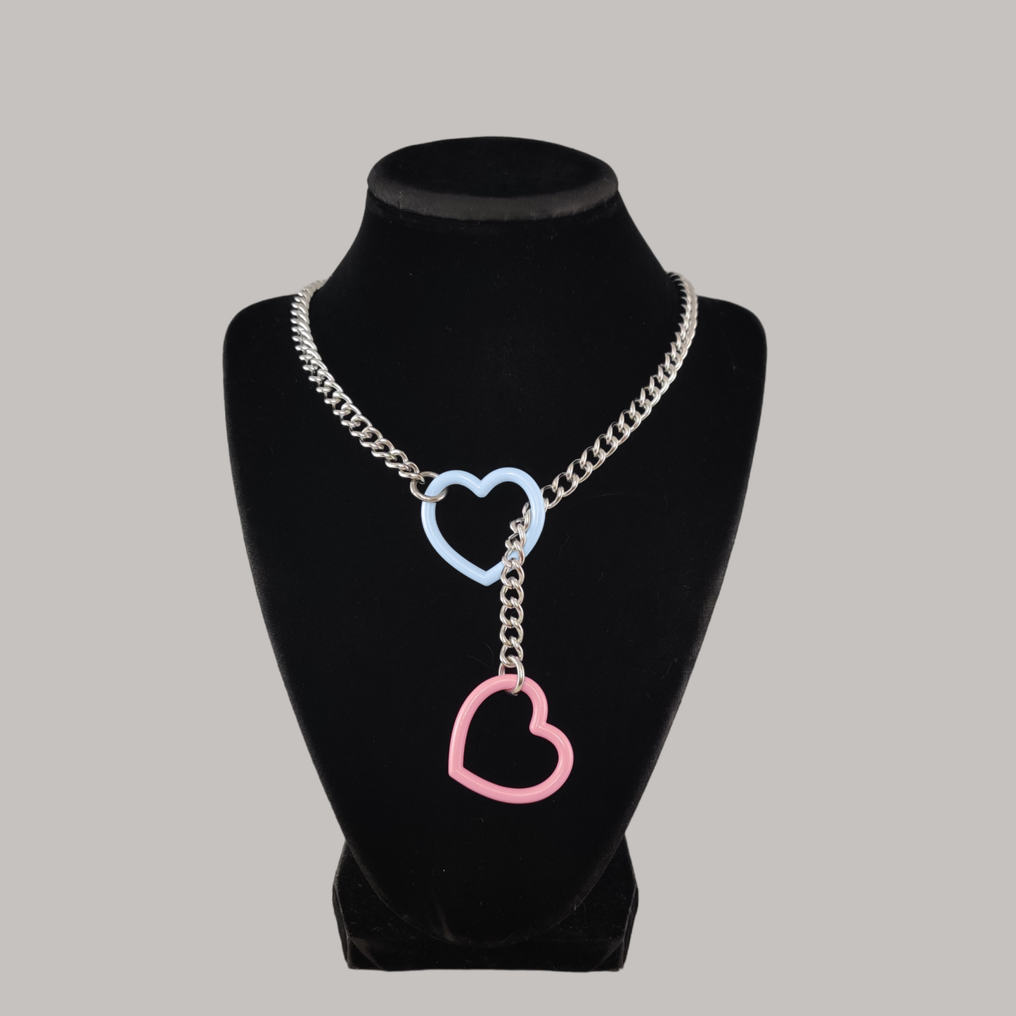 Colorful mismatched heart slip chain