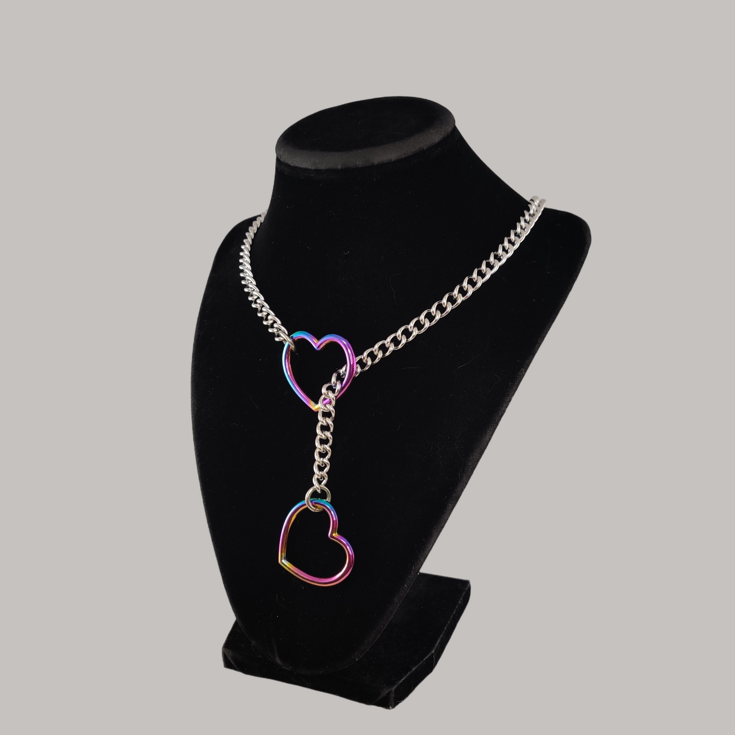 Rainbow Hearts slip chain