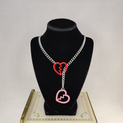 Colorful Mismatched Heart Breaker slip chain